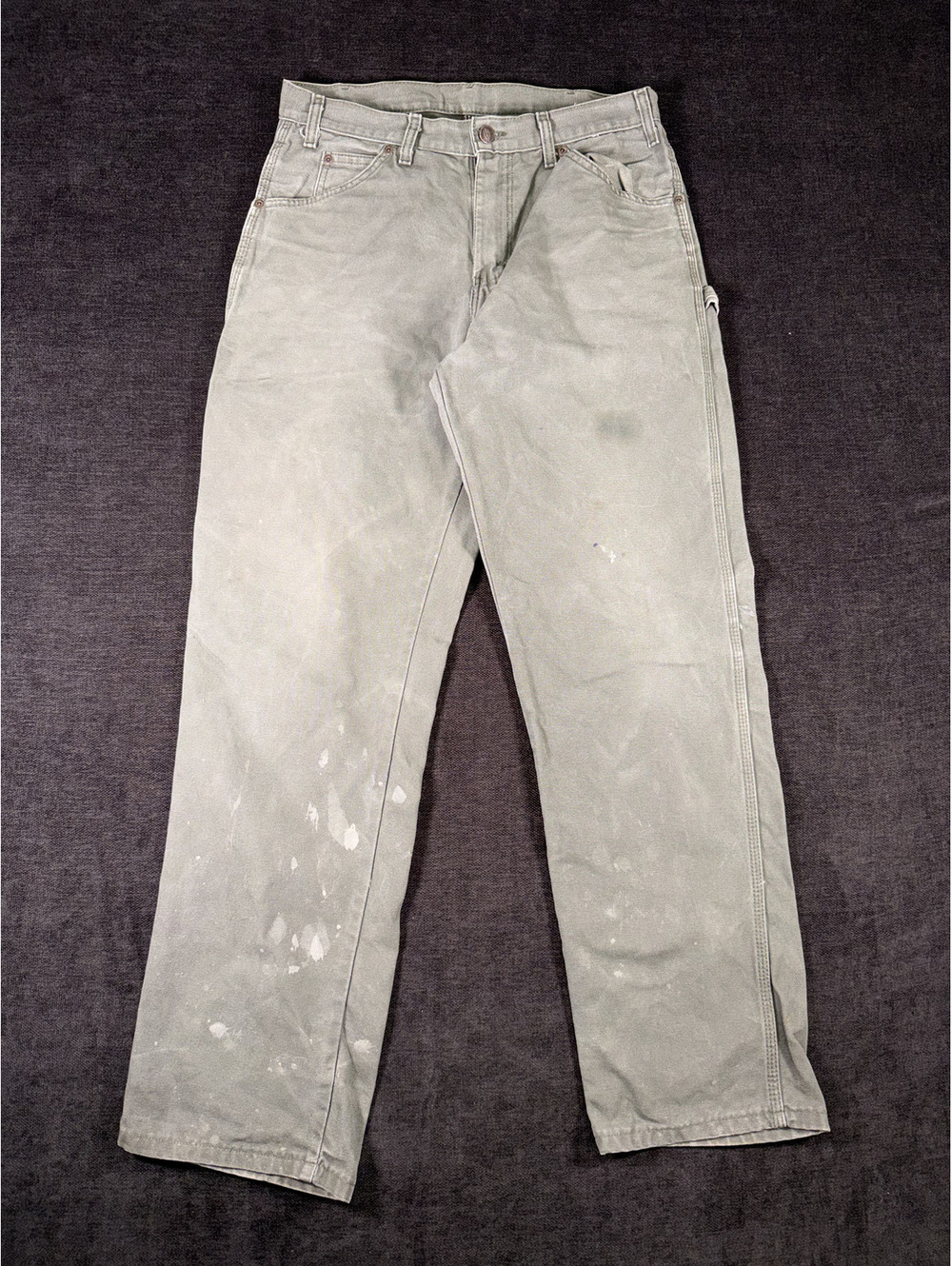 Dickies Men's 32x32 Work Pants Gray Cotton Carpenter Style